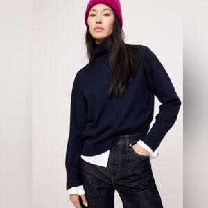Banana Republic Relaxed Oversize Cashmere Turtleneck Sweater NWT S Old Money